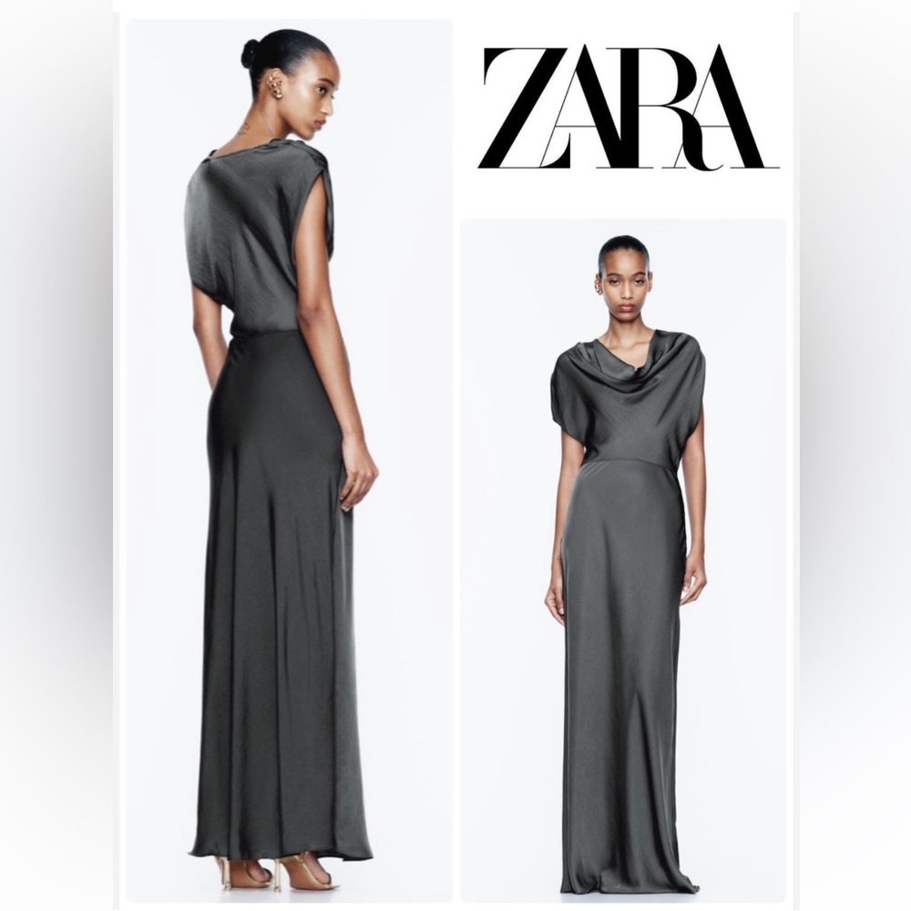 NWOT ZARA 2023-24 SATIN EFFECT MIDI DRESS